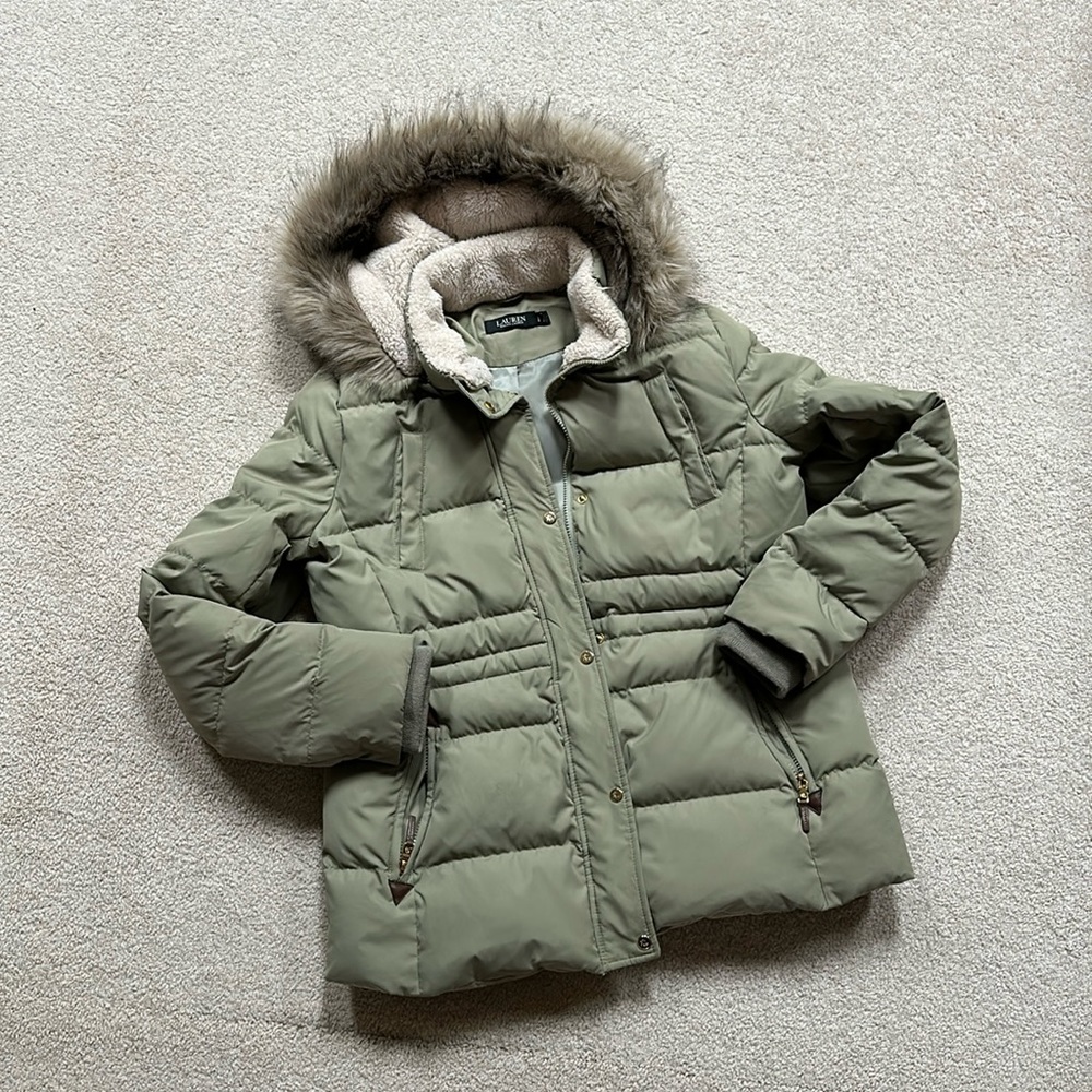 Women's Faux-Fur-Trim Hooded Puffer Coat